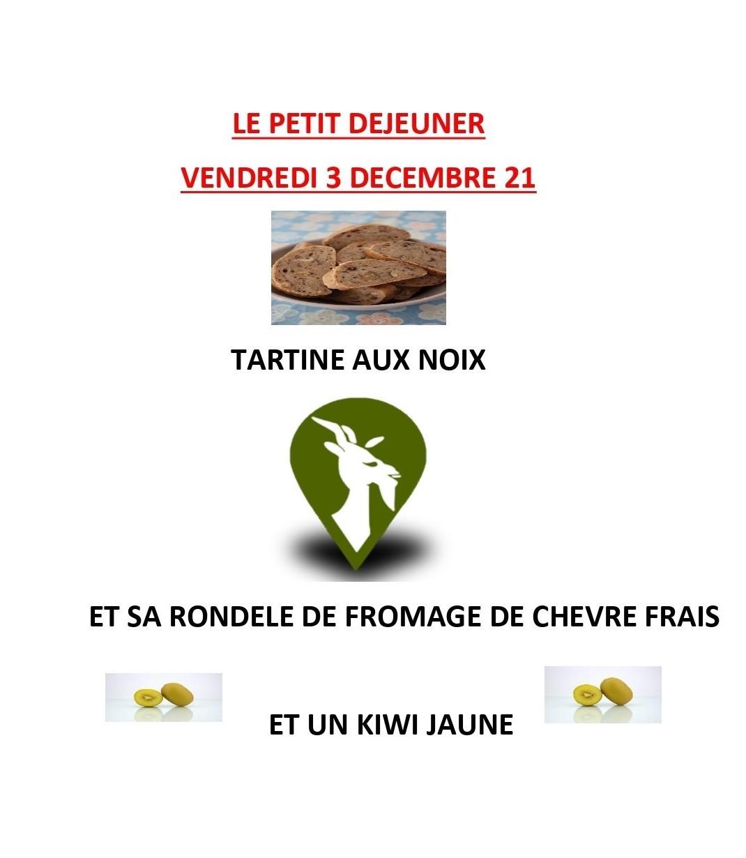 Le petit dejeuner 3 dec
