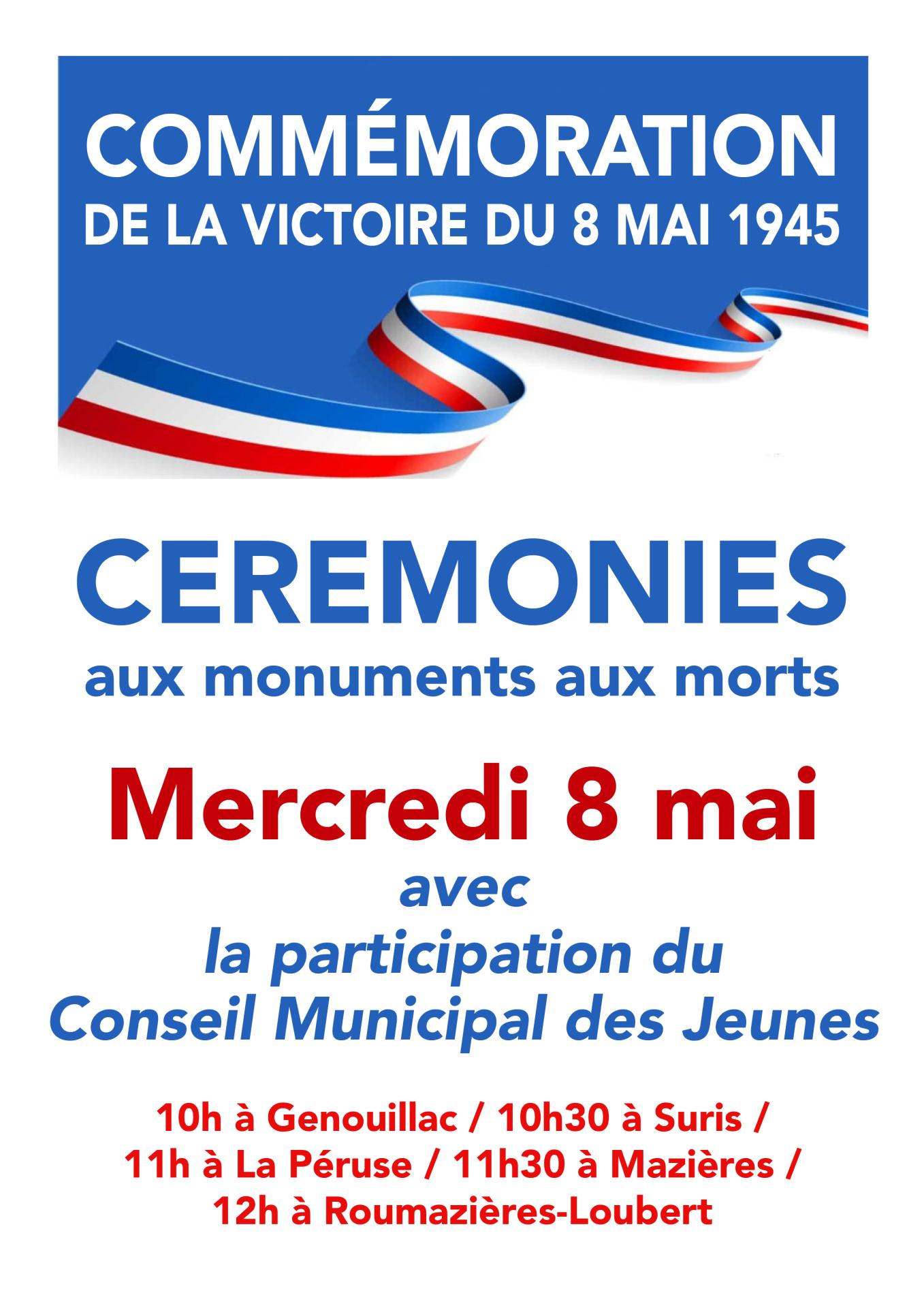 Ceremonies monuments 8 mai